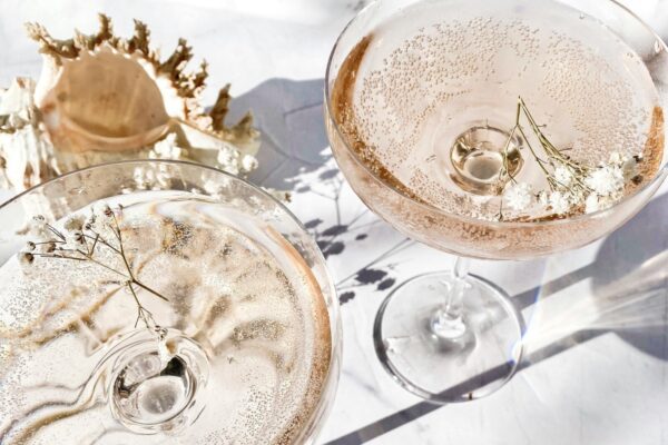 Champagne en bloemen