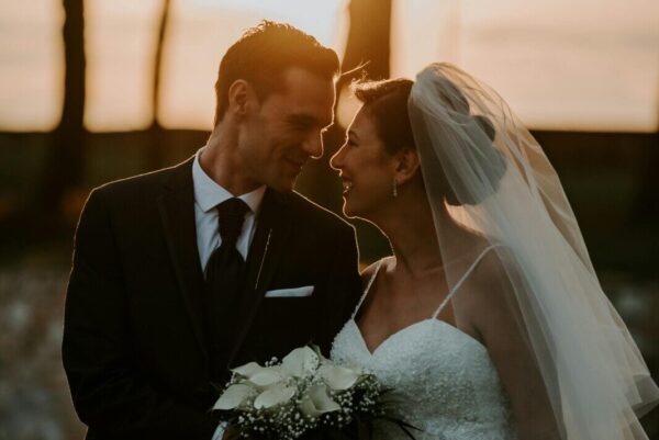 goldenhour bride and groom