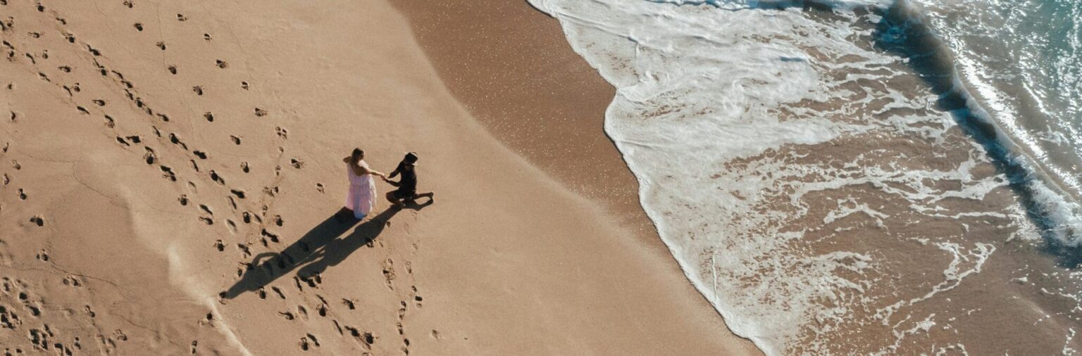 Aanzoek op het strand