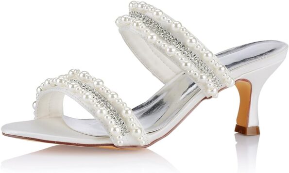 parel sandalen met strass